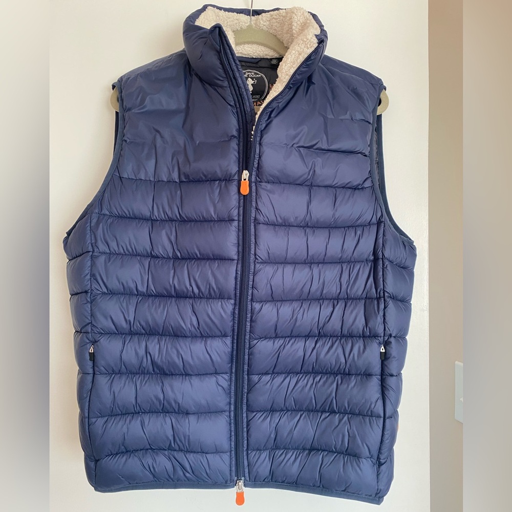 SAVE THE DUCK Men's Blue Puffer Vest